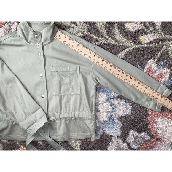 Madewell Southlake Military Jacket Green Medium Forgotten Landscape Tie Waist - Picture 8 of 11